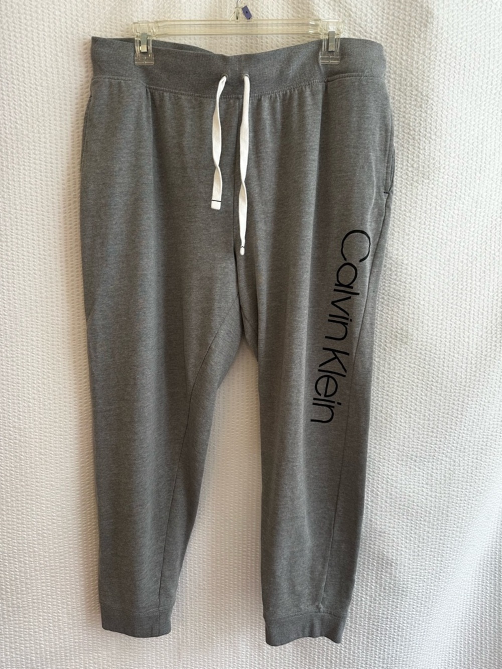 CALVIN KLEIN Gray Logo Jogger Pajama Pants Drawstring Lounge Sleepwear XL